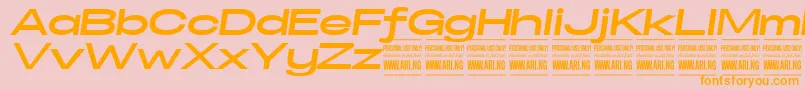 SpecifypersonalExexpbolditalic Font – Orange Fonts on Pink Background