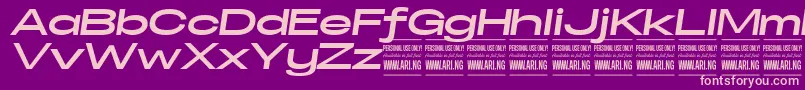 フォントSpecifypersonalExexpbolditalic – 紫の背景にピンクのフォント