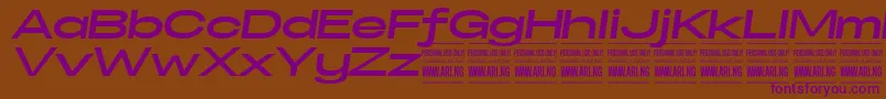 SpecifypersonalExexpbolditalic Font – Purple Fonts on Brown Background