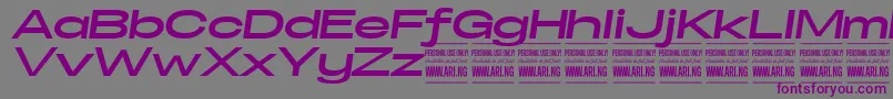 フォントSpecifypersonalExexpbolditalic – 紫色のフォント、灰色の背景