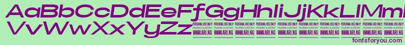 SpecifypersonalExexpbolditalic Font – Purple Fonts on Green Background
