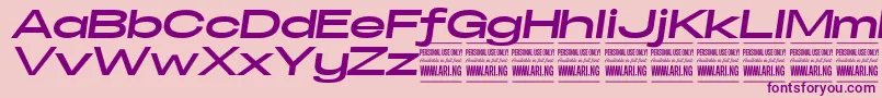 SpecifypersonalExexpbolditalic-Schriftart – Violette Schriften auf rosa Hintergrund