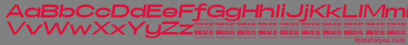 SpecifypersonalExexpbolditalic Font – Red Fonts on Gray Background
