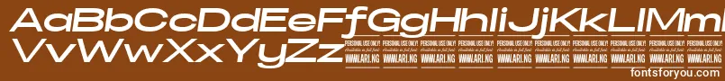SpecifypersonalExexpbolditalic Font – White Fonts on Brown Background