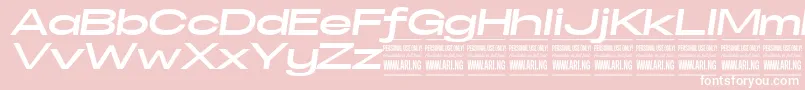 SpecifypersonalExexpbolditalic-Schriftart – Weiße Schriften auf rosa Hintergrund