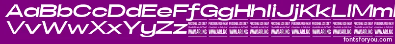 SpecifypersonalExexpbolditalic Font – White Fonts on Purple Background