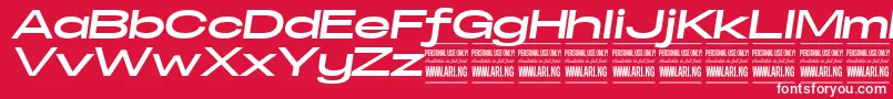 SpecifypersonalExexpbolditalic Font – White Fonts on Red Background