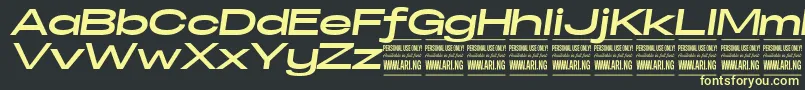 SpecifypersonalExexpbolditalic Font – Yellow Fonts on Black Background
