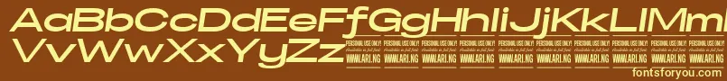SpecifypersonalExexpbolditalic Font – Yellow Fonts on Brown Background