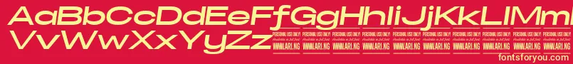 SpecifypersonalExexpbolditalic Font – Yellow Fonts on Red Background