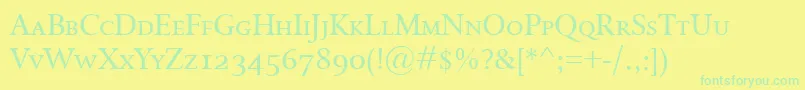 IsoldeSmallcaps Font – Green Fonts on Yellow Background