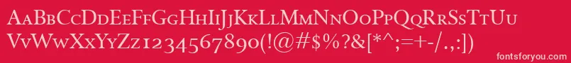 IsoldeSmallcaps Font – Pink Fonts on Red Background