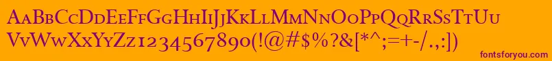 More about IsoldeSmallcaps Font IsoldeSmallcaps Font – Purple Fonts on Orange Background