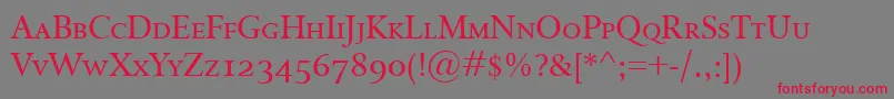 IsoldeSmallcaps Font – Red Fonts on Gray Background