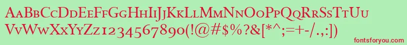 IsoldeSmallcaps Font – Red Fonts on Green Background