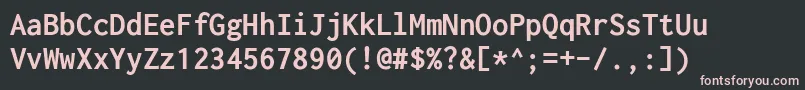 フォントInconsolataBold – 黒い背景にピンクのフォント