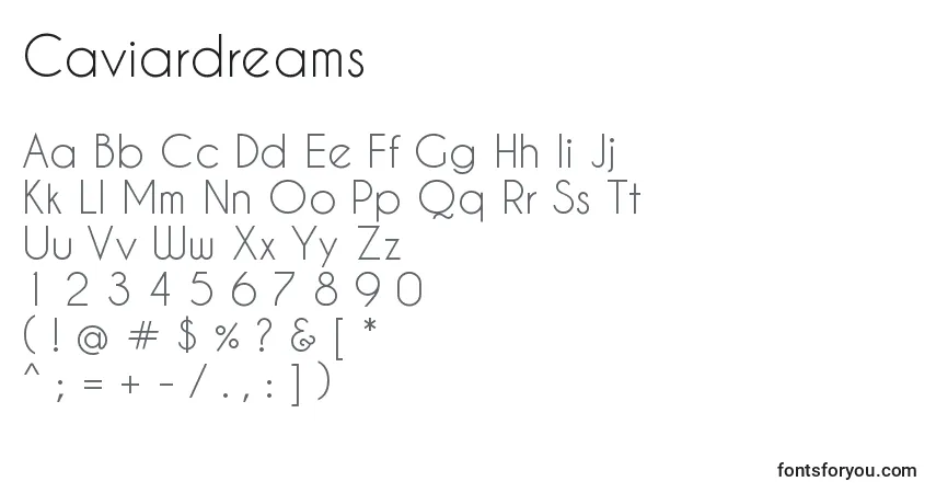 Шрифт Caviardreams – алфавит, цифры, специальные символы