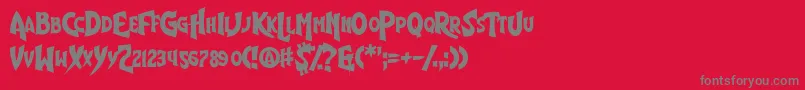 ShinyEyes Font – Gray Fonts on Red Background