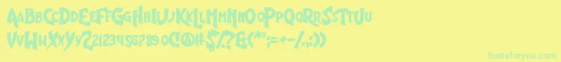 Czcionka ShinyEyes – zielone czcionki na żółtym tle