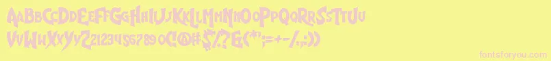 ShinyEyes Font – Pink Fonts on Yellow Background