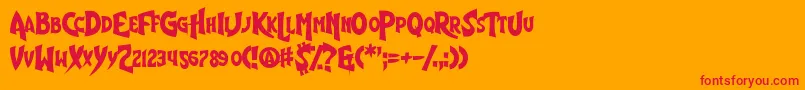 ShinyEyes Font – Red Fonts on Orange Background