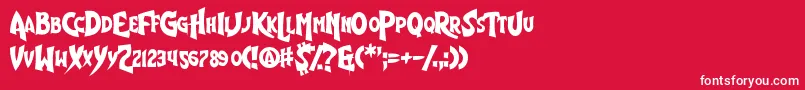 ShinyEyes Font – White Fonts on Red Background