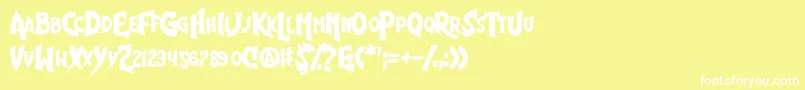 ShinyEyes Font – White Fonts on Yellow Background