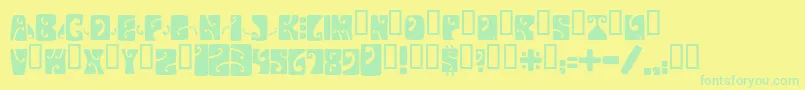 PsychedelicFillmorewesta Font – Green Fonts on Yellow Background