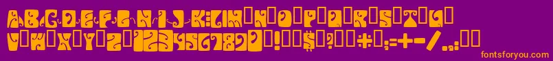フォントPsychedelicFillmorewesta – 紫色の背景にオレンジのフォント