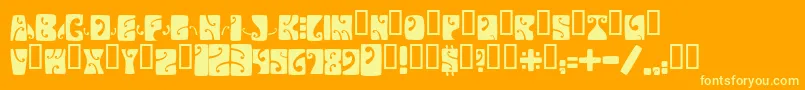 PsychedelicFillmorewesta Font – Yellow Fonts on Orange Background