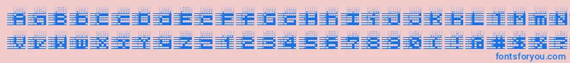 LogicTwentyFiveA-fontti – siniset fontit vaaleanpunaisella taustalla