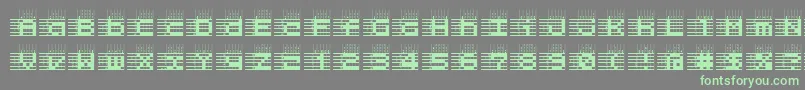 フォントLogicTwentyFiveA – 灰色の背景に緑のフォント