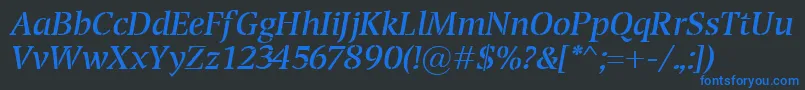 Шрифт TransportItalic – синие шрифты на чёрном фоне