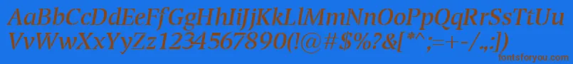 TransportItalic Font – Brown Fonts on Blue Background