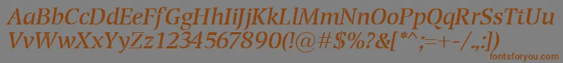 TransportItalic Font – Brown Fonts on Gray Background