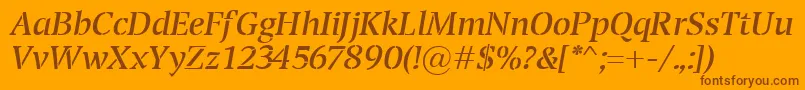TransportItalic Font – Brown Fonts on Orange Background