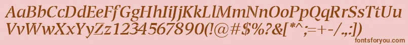 TransportItalic Font – Brown Fonts on Pink Background