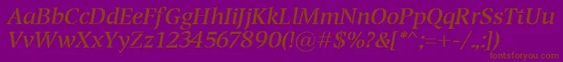 TransportItalic Font – Brown Fonts on Purple Background