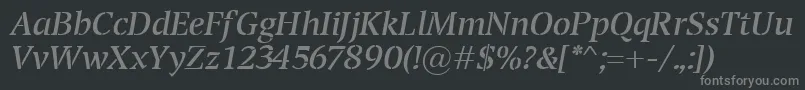 TransportItalic Font – Gray Fonts on Black Background