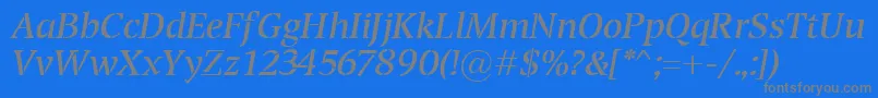 TransportItalic Font – Gray Fonts on Blue Background