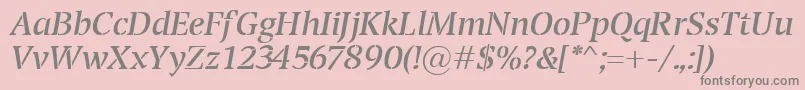 TransportItalic Font – Gray Fonts on Pink Background