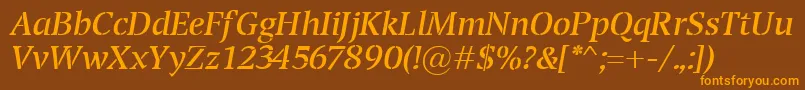 TransportItalic Font – Orange Fonts on Brown Background