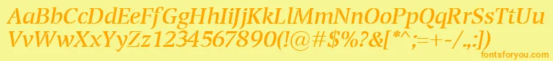 TransportItalic Font – Orange Fonts on Yellow Background