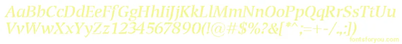 TransportItalic Font – Yellow Fonts on White Background
