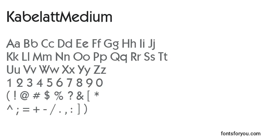 KabelattMedium-fontti – aakkoset, numerot, erikoismerkit