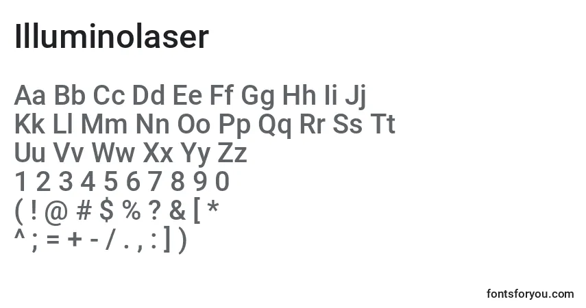 Fuente Illuminolaser - alfabeto, números, caracteres especiales