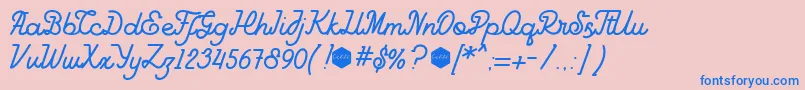 GoodlineFree-Schriftart – Blaue Schriften auf rosa Hintergrund