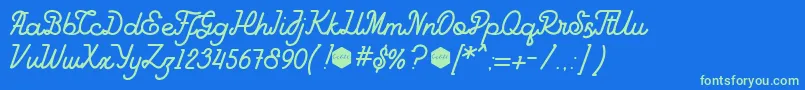 GoodlineFree Font – Green Fonts on Blue Background