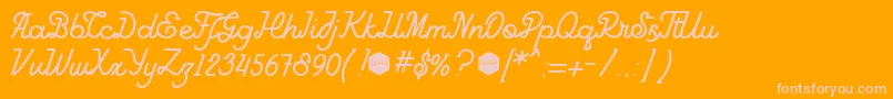 Fonte GoodlineFree – fontes rosa em um fundo laranja