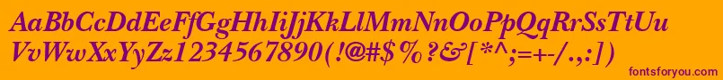 ItcNewBaskervilleLtBoldItalic Font – Purple Fonts on Orange Background